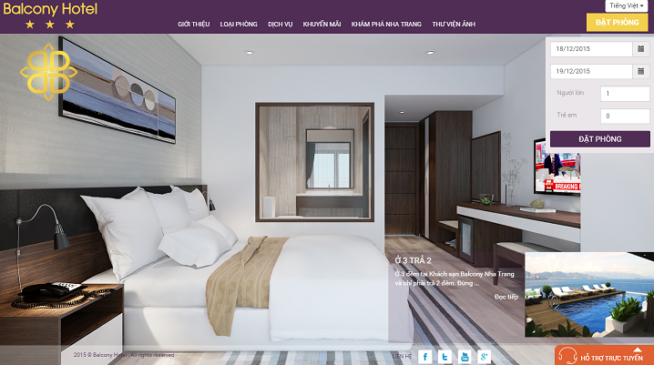 Develop website and booking engine for bancony hotel nha trang